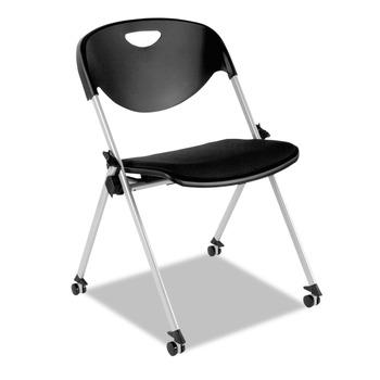 Alera ALESL651 SL Series Nesting Stack Chair with Casters - Black (2/Carton)