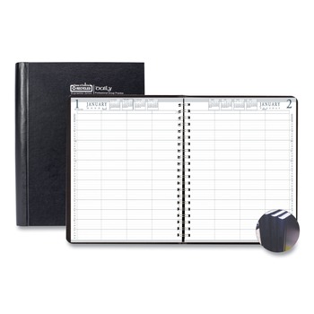 House of Doolittle 11 in. x 8.5 in. 12-Month (Jan-Dec 2026) Four-Person Group Practice Daily Appointment Book - Black Hard Cover