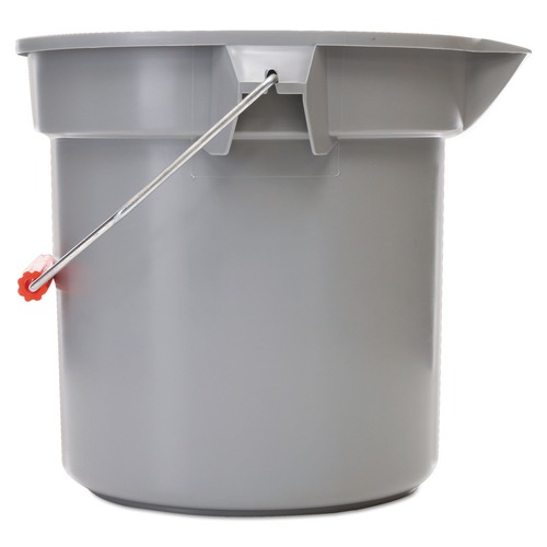 Mop Buckets | Rubbermaid Commercial FG261400GRAY 14 Quart Round Utility Bucket (Gray) image number 0