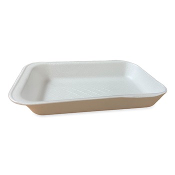 GEN 8.56 in. x 6.1 in. x 1.2 in. No. 2D Foam Meat Trays - White (500/Carton)