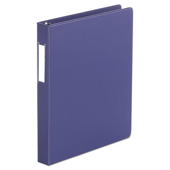 Universal UNV20768 Deluxe 1 in. Capacity 11 in. x 8.5 in. Non-View (3) D-Ring Binder with Label Holder - Navy Blue