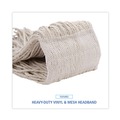  | Boardwalk BWK324C 24 oz. Premium Saddleback Head Cotton Fiber Mop Head - White (12/Carton) image number 7