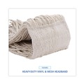 Office Jansan | Boardwalk BWK324C 24 oz. Premium Saddleback Head Cotton Fiber Mop Head - White (12/Carton) image number 7