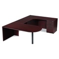 Office Jansan | Alera ALEVA277236MY 71 in. x 35.5 in. x 29.63 in. Valencia Series D-Top Desk - Mahogany image number 3