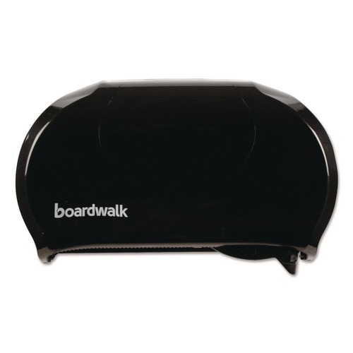 Paper Towels and Napkins | Boardwalk R3670BKBW 13 in. x 6.75 in. x 8.75 in. Standard Twin Toilet Tissue Dispenser - Black image number 0