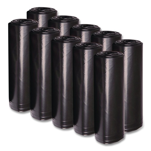 Trash Bags | Boardwalk X8046XKKR01 40 in. x 46 in. 45 gal. 1.6 mil Recycled Low-Density Polyethylene Can Liners - Black (100/Carton) image number 0