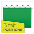  | Pendaflex 42626 Ready-Tab 1/5-Cut Tabs Colored Reinforced Hanging Letter Folders - Bright Green (25/Box) image number 2