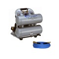 Portable Air Compressors | California Air Tools 4620ACH 4 Gallon 2 HP Ultra Quiet and Oil-Free Aluminum Twin Tank Air Compressor Hose Kit image number 0