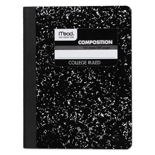 Office Jansan | Mead 09932 Square Deal 9.75 in. x 7.5 in. Sheets Medium/College Rule Composition Book - Black Cover image number 0