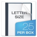 Office Jansan | Oxford 55838EE 3 Fasteners 1/2 in. Capacity Clear Front Report Cover - Letter, Dark Blue (25/Box) image number 5