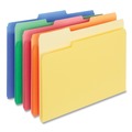 Universal UNV10506EE Deluxe Colored 1/3-Cut Top Tab Letter Size File Folders - Assorted (100/Box) image number 0