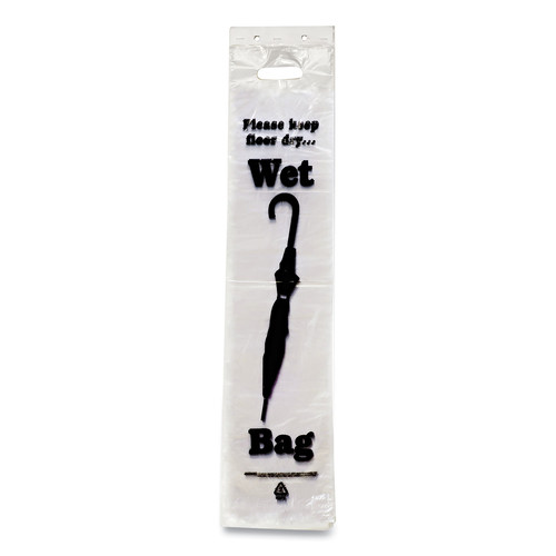 Office Jansan | Tatco 57010 7 in. x 31 in. Wet Umbrella Bags - Clear (1000/Box) image number 0