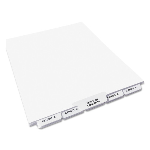  | Avery 11376 11 in. x 8.5 in. 27-Tab Preprinted Legal Exhibit Bottom A to Z Tab Index Dividers - White (1-Set) image number 0