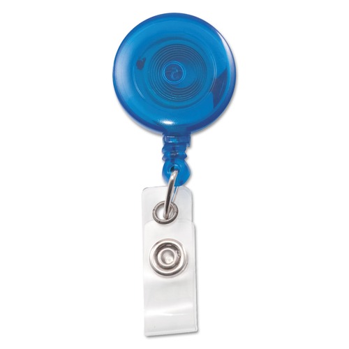 Office Jansan | Advantus 75472 30 in. Extension Translucent Retractable ID Card Reel - Blue (12/Pack) image number 0