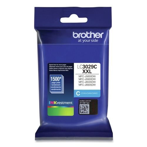 Bulk Savings Pricing 2 | Brother LC3029C LC3029C INKvestment 1,500 Page-Yield Super High-Yield Ink - Cyan image number 0