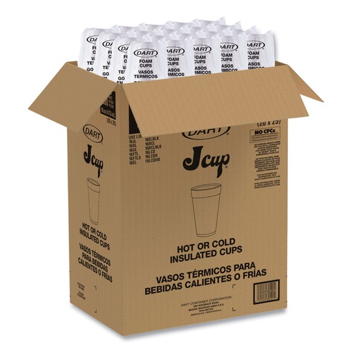 Cutlery | Dart 16J165 16 oz. Foam Drink Cups - White (500/Carton) image number 0