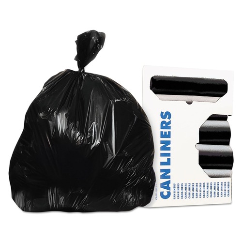 Trash Bags | AccuFit H6045TK R01 30 in. x 45 in. 23 gal. 0.9 mil. Linear Low Density Can Liners with AccuFit Sizing - Black (200/Carton) image number 0