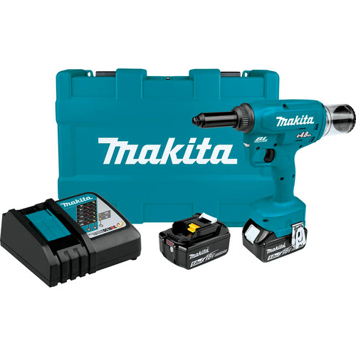 Auto Body Repair | Makita XVR01T 18V LXT Lithium-Ion Brushless Cordless Rivet Tool Kit (5 Ah) image number 0