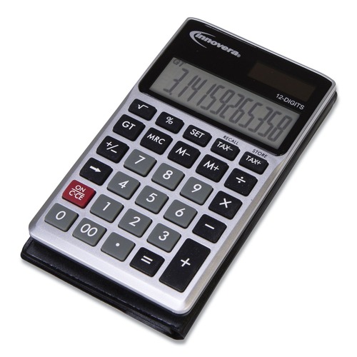  | Innovera IVR15922 12-Digit LCD Display Dual Power Pocket Calculator image number 0