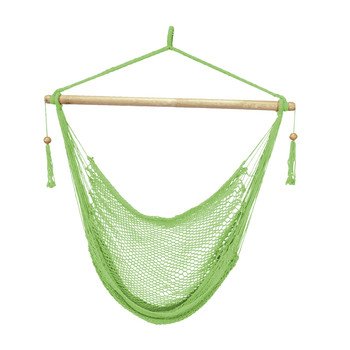 PRODUCTS | Bliss Hammock BHC-412LG 265 lbs. Capacity Tahiti Island Rope Hammock Chair with 40 in. Wood Spreader - Green