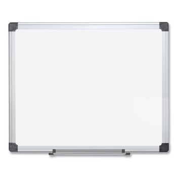 MasterVision CR1501170MV 48 in. x 96 in. Silver Aluminum Frame Porcelain Value Dry Erase Board White Surface