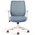 Office Chairs | Alera ALEWX42BME24 17.09 in. to 20.83 in. Seat Height Up to 275 lbs. Wessex Ergonomic Fabric Mesh Swivel Task Chair - Seafoam Seat/Back, White Base image number 0