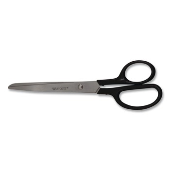 Westcott 8 in. Long 3.13 in. Cut Length Straight Black Handle Design Line Straight Stainless Steel Scissors