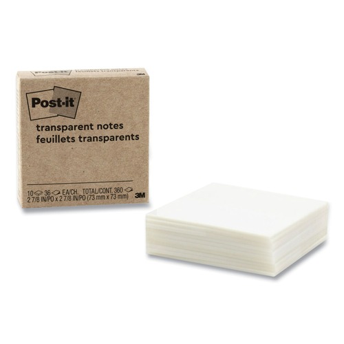 Notebooks & Pads | Post-it 600-TRSPT-10PK 3 in. x 3 in. Unruled Note Pads - Transparent (10/Pack) image number 0