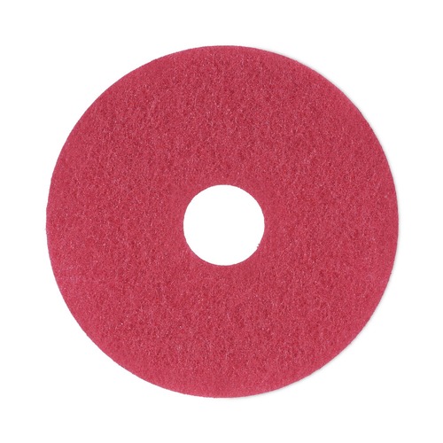 Cleaning Cloths | Boardwalk BWK4013RED 13 in. Diameter Buffing Floor Pads - Red (5/Carton) image number 0