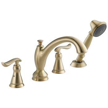 BATHROOM SINKS AND FAUCETS | Delta T4794-CZ Roman Tub with Hand Shower Trim (Champagne Bronze)