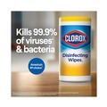 Hand Wipes | Clorox 01593 7 in. x 8 in. 1-Ply Disinfecting Wipes - Fresh Scent, White image number 5