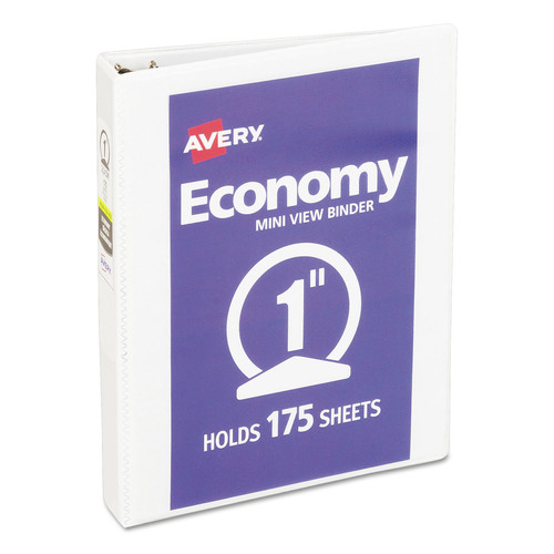 Office Jansan | Avery 05806 1 in. Capacity 8.5 x 5.5 Economy View Binder with 3 Round Rings - White image number 0