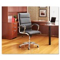 Labor Day Sale! Save $30 off $199! | Alera ALENR4119 Neratoli Series 17.32 in. to 21.25 in. Seat Height 275 lbs. Capacity High-Back Slim Profile Faux Leather Chair - Black Seat/Back, Chrome image number 8