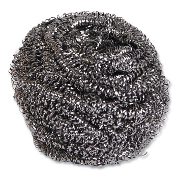 Boardwalk 2-1/2 in. x 2-3/4 in. Stainless Steel Scrubber - Steel Gray (12/Carton)