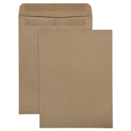  | Quality Park QUA43511 9 in. x 12 in. #10 1/2 Cheese Blade Flap Redi-Seal Closure 100% Recycled Redi-Seal Envelope - Brown Kraft (100/Box) image number 0