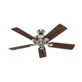 Ceiling Fans | Hunter 53042 52 in. Buchanan Brushed Nickel Ceiling Fan with Light image number 3