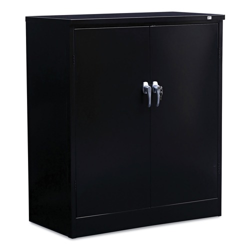  | Alera CM4218BK Assembled 36 in. x 18 in. High Storage Cabinet with Adjustable Shelves - Black image number 0