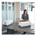  | Bankers Box 0070409 12 in. x 24.13 in. x 10.25 in. STOR/FILE Medium-Duty Strength Storage Boxes for Letter Files - White/Blue (20/Carton) image number 4