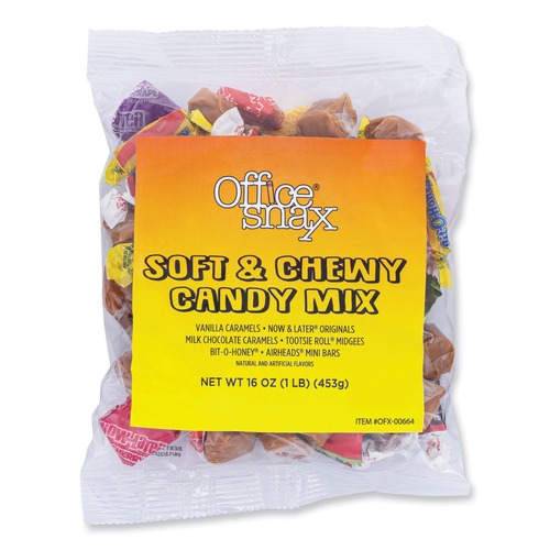  | Office Snax 00664 1 lb. Bag Candy Assortments - Soft and Chewy Candy Mix image number 0