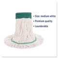 Cleaning & Janitorial Supplies | Boardwalk BWK502WHCT Super Loop Wet Mop Head with Cotton/Synthetic Fiber and 5 in. Headband - Medium, White (12/Carton) image number 5