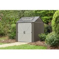 Office Furniture & Lighting | Rubbermaid 2145548 337 cu-ft. 7 ft. x 7 ft. x 8 ft. Storage Shed - Brown image number 2