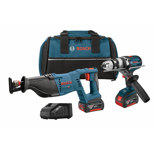 Combo Kits | Factory Reconditioned Bosch CLPK203-181-RT 18V Cordless Lithium-Ion 1/2 in. Hammer Drill & Reciprocating Saw Kit image number 0