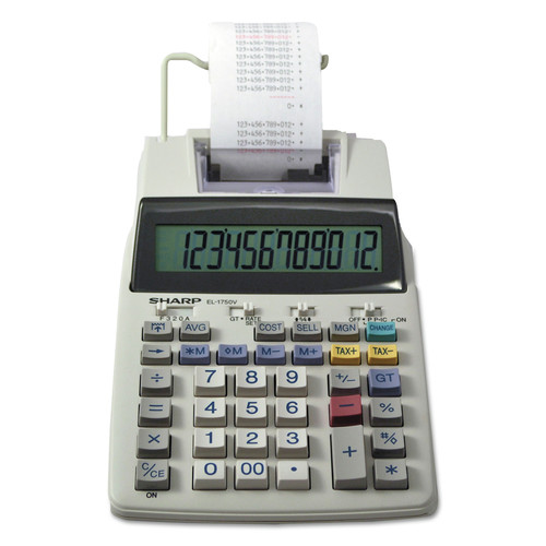  | Sharp EL1750V 2 Lines/Sec Black/Red Color Printing Calculator image number 0