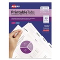 Office Jansan | Avery 16282 1.75 in. Wide 1/5-Cut Printable Plastic Tabs with Repositionable Adhesive - White (80/Pack) image number 0