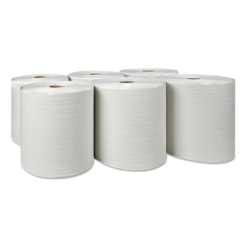Paper Towels and Napkins | Kleenex 11090 Essential 1.5 in. Core 8 in. x 600 ft. Universal Plus Hard Roll Paper Towels - White (6 Rolls/Carton) image number 0