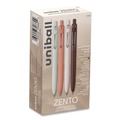 Pens | uni-ball 70660 Medium 0.7 mm Zento Retractable Gel Pen - Black Ink, Assorted Barrel Colors (1-Dozen) image number 0