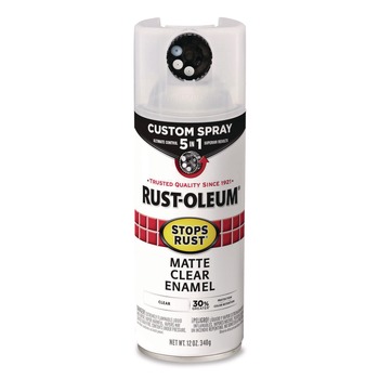 Rust-Oleum Stops Rust 5-in-1 Spray Paint, Matte Clear, 12 oz Aerosol Can, 6/Carton