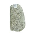 Mops | Boardwalk BWKCM22024 24 oz. Lie-Flat Head Cotton Fiber Mop Heads - White (12/Carton) image number 2