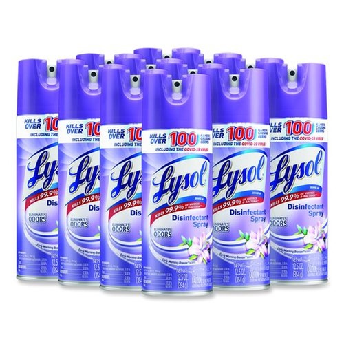 Cleaning & Janitorial Supplies | LYSOL Brand 19200-80833 12.5 oz. Aerosol Spray Disinfectant Spray - Early Morning Breeze (12/Carton) image number 0