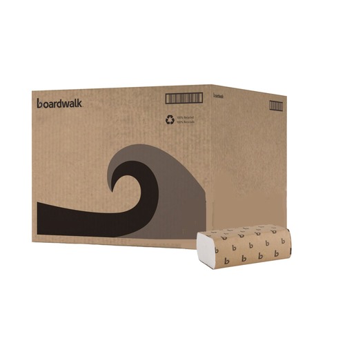 Paper Towels and Napkins | Boardwalk B6202 9 in. x 9-9/20 in. Multifold Paper Towels - Natural (16 Packs/Carton, 250/Pack) image number 0